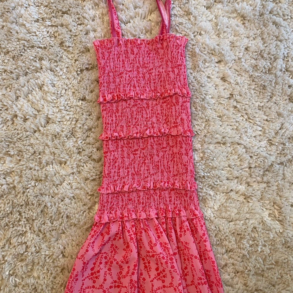 Pink Floral Sleeveless Dress